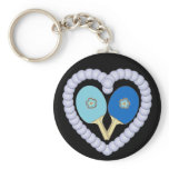 BB Ping Pong Flower Heart Key Chains