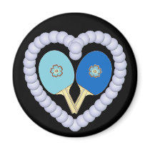 BB Ping Pong Flower Heart Refrigerator Magnet