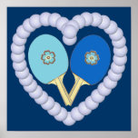 BB Ping Pong Flower Heart Poster