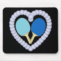 BB Ping Pong Paddle Heart Mouse Pad