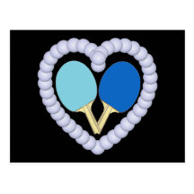 BB Ping Pong Paddle Heart Postcard