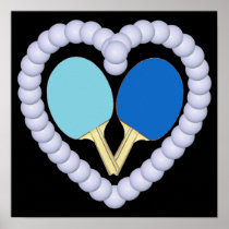 BB Ping Pong Paddle Heart Poster