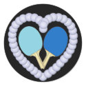 BB Ping Pong Paddle Heart stickers by HappyDoggies BB Ping Pong Paddle Heart stickers