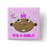 BBGBLOCKS, IT'S A GIRL!!! PINBACK BUTTONS