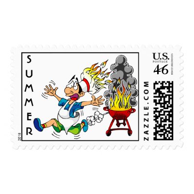 BBQ Accident - Commemorative Stamp by gbulmash