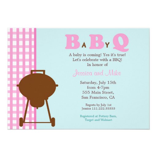 BBQ Baby Shower Invitation (front side)