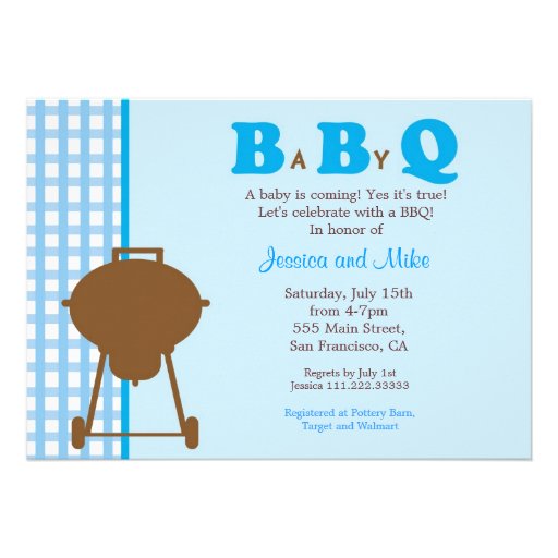 BBQ BaByQ Baby Shower Invitation