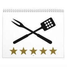 BBQ barbecue Cutlery Wall Calendar