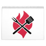 BBQ barbecue Fire Wall Calendar