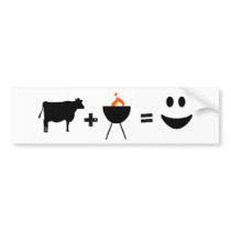 BBQ Beef Happy Bumper Sticker