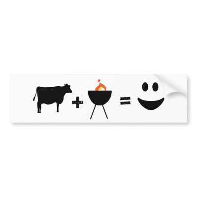 BBQ Beef Happy Bumper Sticker by megnomad