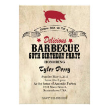 BBQ Birthday Personalized Invitations