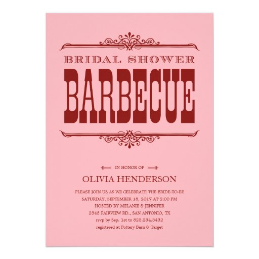 BBQ Bridal Shower Invitations