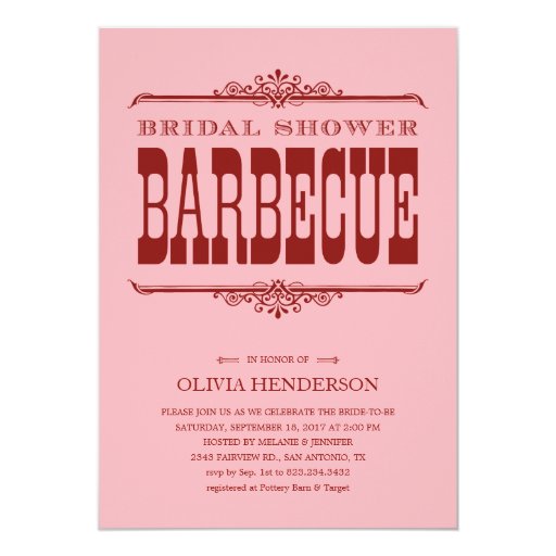 Bbq Bridal Shower Invitations Zazzle