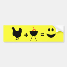 BBQ Chicken Happy Bumper Sticker