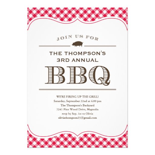 BBQ Cookout Invitations