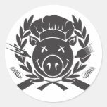 BBQ Crest Black Sticker