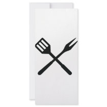 BBQ cutlery icon rack cards