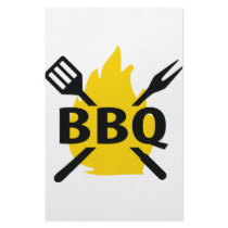 BBQ cutlery with flames icon stationery