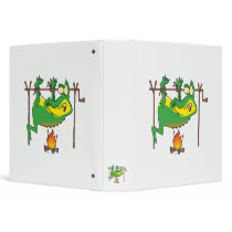 BBQ dinner funny alligator gator cartoon Binder
