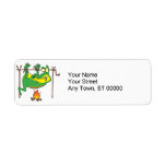 BBQ dinner funny alligator gator cartoon Return Address Label