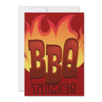 bbq flame text design invite