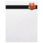 bbq flame text design letterhead design