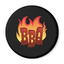 bbq flame text design refrigerator magnets