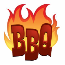 bbq flame text design cut out