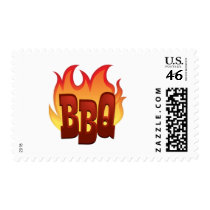 bbq flame text design stamp