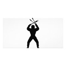BBQ freak icon black photo cards