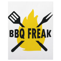 BBQ-Freak with cutlery and flame icon letterhead