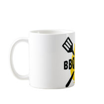 BBQ-Freak with cutlery and flame icon mugs