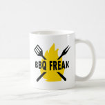 BBQ-Freak with cutlery and flame icon Mug