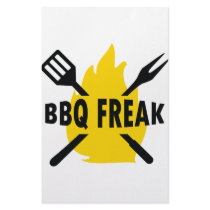 BBQ-Freak with cutlery and flame icon stationery