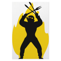 BBQ freak with cutlery icon stationery