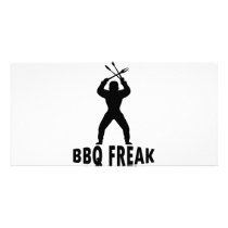 BBQ-freak with cutlery photo cards