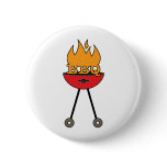 BBQ Grill Pinback Button