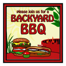 BBQ Grill Picnic Backyard Invitation