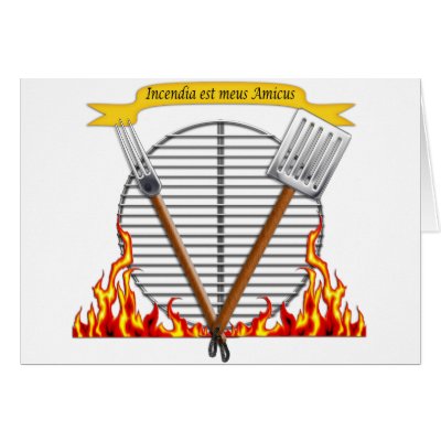 BBQ Grill Royal Crest Greeting Card by ElainePlesser