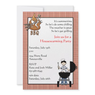 BBQ Housewarming Party Invitation by PixiePrints