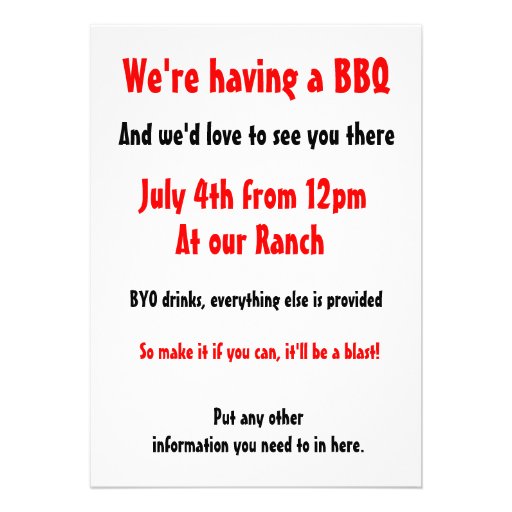 BBQ invitation