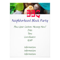 BBQ Invitations Cards Neighborhood Block Party