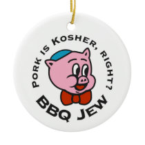 BBQ Jew Christmas Ornament - One Sided ornaments