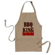 BBQ King Red Flames Cookout Saying Apron