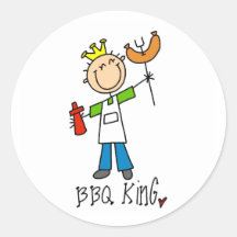 BBQ King Round Stickers