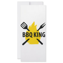 BBQ King with flame icon rack cards