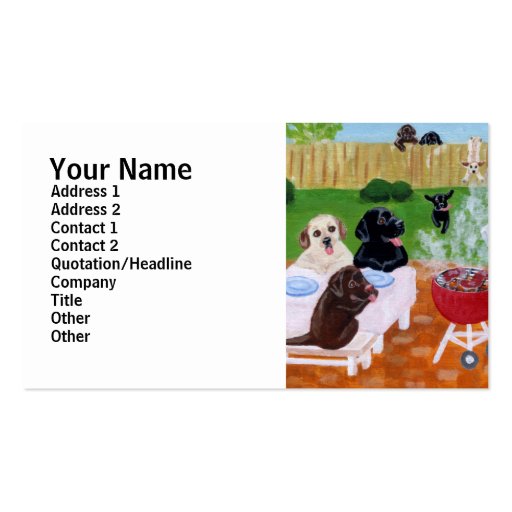 BBQ Labradors Painting Business Card Templates (front side)