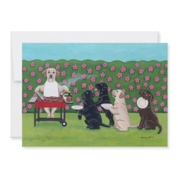 BBQ Labradors Painting Party Invitations invitation