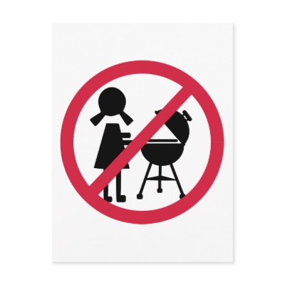 BBQ - No Women Post Card by Thinkdifferent